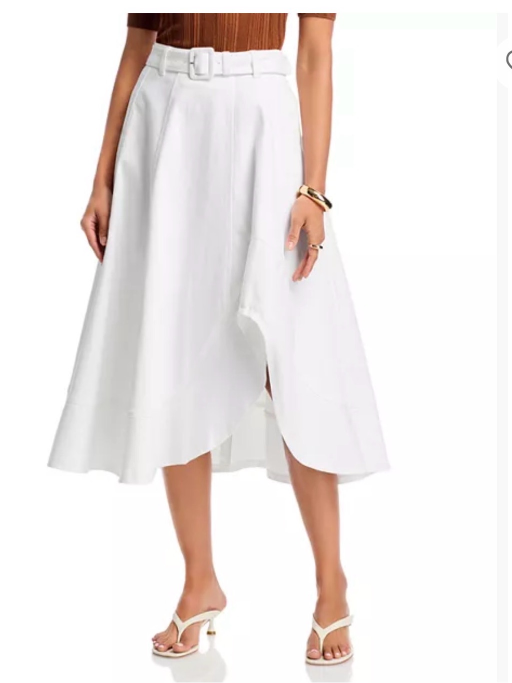 Nwt Cinq A Sept White Denim Zelda Skirt